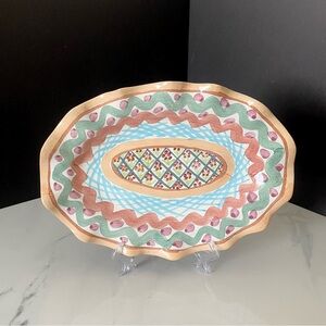 12" Ruffled Fluted Platter - "Heather" by Mackenzie-Childs